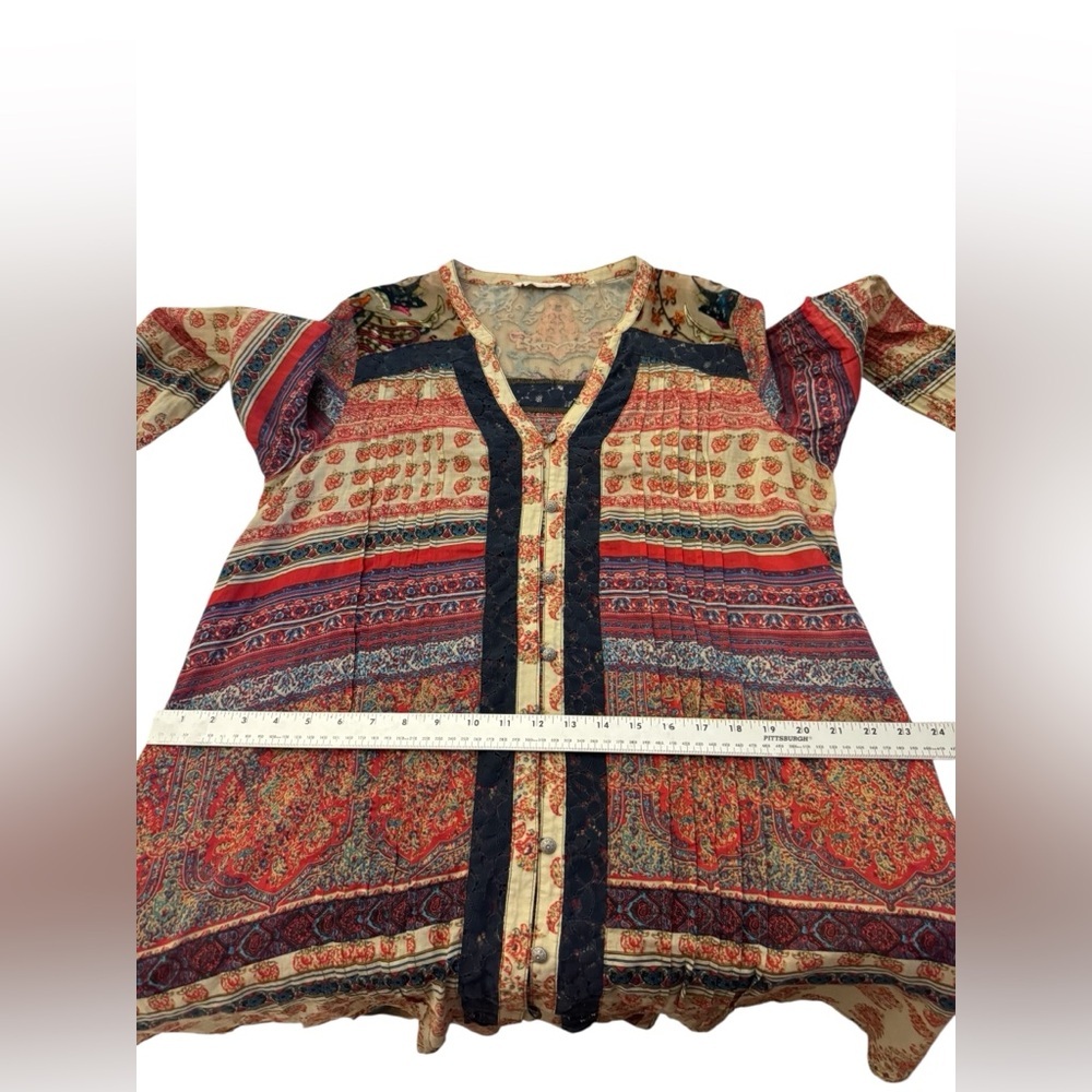 Soft Surroundings Aleyna Tunic Top Boho Button Down Large - Picture 8 of 11